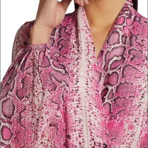 Rocco Sand NWT Lexi Pink Snake Print Wrap Dress Size S - Picture 4 of 12